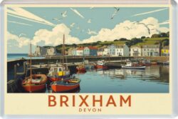 Brixham - Devon - Artistic Jumbo Fridge Magnet 26E1