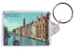 Bruges - Belgium - Artistic Double Sided Large Keyring 26B1