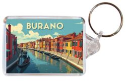 Burano - Italy - Artistic Double Sided Large Keyring 26I1