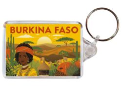 Burkina Faso - Artistic Double Sided Large Keyring 26BF1