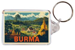 Burma - Artistic Double Sided Large Keyring 26B1