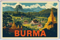 Burma - Myanmar - Artistic Jumbo Fridge Magnet 26M1