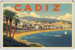 Cadiz - Spain - Artistic Jumbo Fridge Magnet 26S1