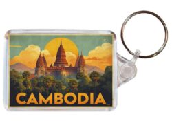 Cambodia - Artistic Double Sided Large Keyring 26C1