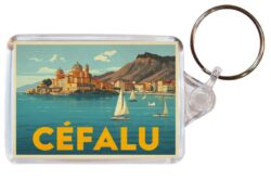 Cefalu - Italy - Artistic Double Sided Large Keyring 26I1