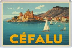 Cefalu - Italy - Artistic Jumbo Fridge Magnet 26I1