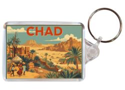 Chad - Artistic Double Sided Large Keyring 26C1