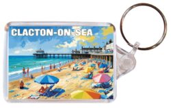 Clacton-on-Sea - Essex - Artistic Double Sided Large Keyring 26E1