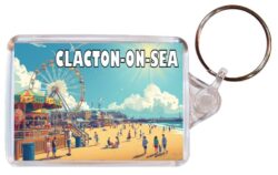 Clacton-on-Sea - Essex - Artistic Double Sided Large Keyring 26E2