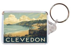 Clevedon - Somerset - Artistic Double Sided Large Keyring 26E1