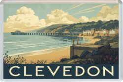 Clevedon - Somerset - Artistic Jumbo Fridge Magnet 26E1
