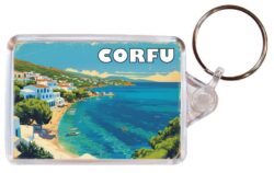 Corfu - Greece - Artistic Double Sided Large Keyring 26F1