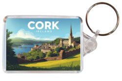 Cork - Ireland - Artistic Double Sided Large Keyring 26I1