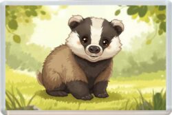 Cute Badger - Fun Jumbo Fridge Magnet