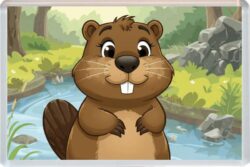 Cute Beaver - Fun Jumbo Fridge Magnet