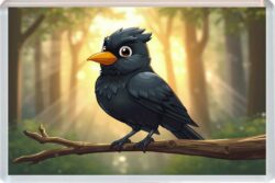 Cute Blackbird - Fun Jumbo Fridge Magnet
