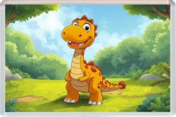 Cute Dinosaur - Fun Jumbo Fridge Magnet