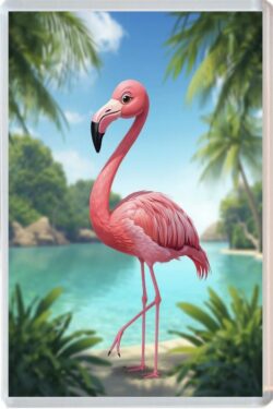 Cute Flamingo - Fun Jumbo Fridge Magnet
