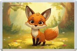 Cute Fox - Fun Jumbo Fridge Magnet