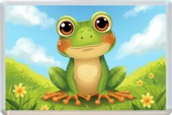 Cute Frog - Fun Jumbo Fridge Magnet