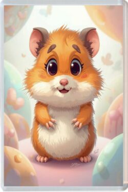 Cute Hamster - Fun Jumbo Fridge Magnet