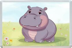 Cute Hippo - Fun Jumbo Fridge Magnet