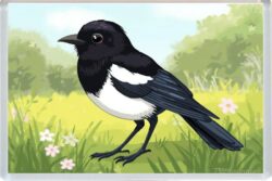 Cute Magpie - Fun Jumbo Fridge Magnet