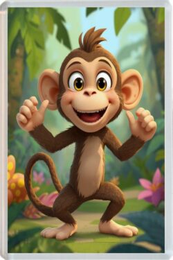 Cute Monkey - Fun Jumbo Fridge Magnet