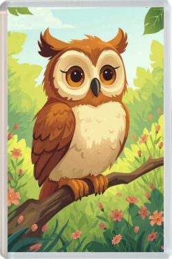 Cute Owl - Fun Jumbo Fridge Magnet