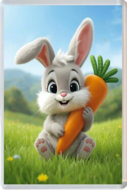 Cute Rabbit - Fun Jumbo Fridge Magnet