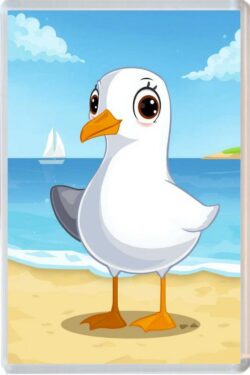 Cute Seagull - Fun Jumbo Fridge Magnet