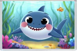 Cute Shark - Fun Jumbo Fridge Magnet