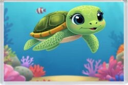 Cute Turtle - Fun Jumbo Fridge Magnet