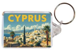 Cyprus - Artistic Double Sided Large Keyring 26C1