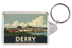 Derry - Northern Ireland - Artistic Double Sided Large Keyring 26NI1