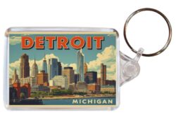 Detroit - USA - Artistic Double Sided Large Keyring 26US1