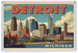 Detroit - USA - Artistic Jumbo Fridge Magnet 26US1