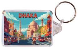 Dhaka - Bangladesh - Artistic Double Sided Large Keyring 26B1
