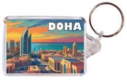 Doha - Qatar - Artistic Double Sided Large Keyring 26Q1