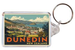 Dunedin - New Zealand - Artistic Double Sided Large Keyring 26NZ1