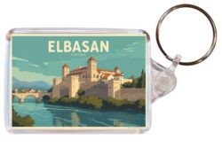 Elbasan - Albania - Artistic Double Sided Large Keyring 26A1