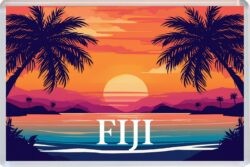 Fiji Sunset - Artistic Jumbo Fridge Magnet 26A1