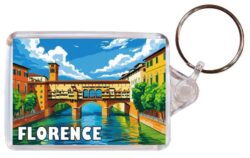 Florence - Italy - Artistic Double Sided Large Keyring 26I1