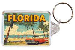 Florida - USA - Artistic Double Sided Large Keyring 26US1