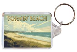 Formby Beach - Merseyside - Artistic Double Sided Large Keyring 26E1