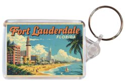 Fort Lauderdale - USA - Artistic Double Sided Large Keyring 26US1
