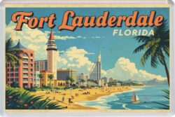 Fort Lauderdale - USA - Artistic Jumbo Fridge Magnet 26US1