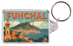 Funchal - Maderia - Artistic Double Sided Large Keyring 26P1