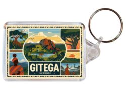 Gitega - Burundi - Artistic Double Sided Large Keyring 26B1