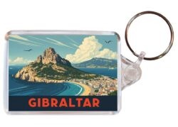 Gibraltar - Artistic Double Sided Large Keyring 26G1